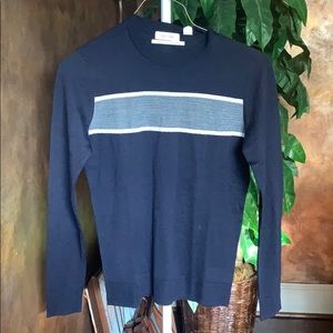 Calvin Klein Navy Sweater with Gray Stripe